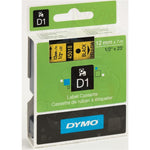 Pack of 5 Dymo 45018 D1 Label Tape – 12mm x 7m, Black on Yellow | For Dymo Label Printers