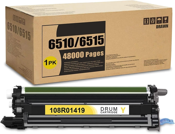Xerox 108R01419 Yellow Drum Cartridge – Yield ~48,000-Pages Laser Imaging Drum for Phaser 6510 & WorkCentre 6515
