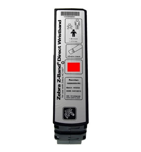 Zebra Z-Band Direct, adhesive closure, child, colour: red, contains 6 cartridges, 10006999-RK
