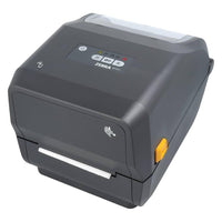 Zebra label printer on a white background