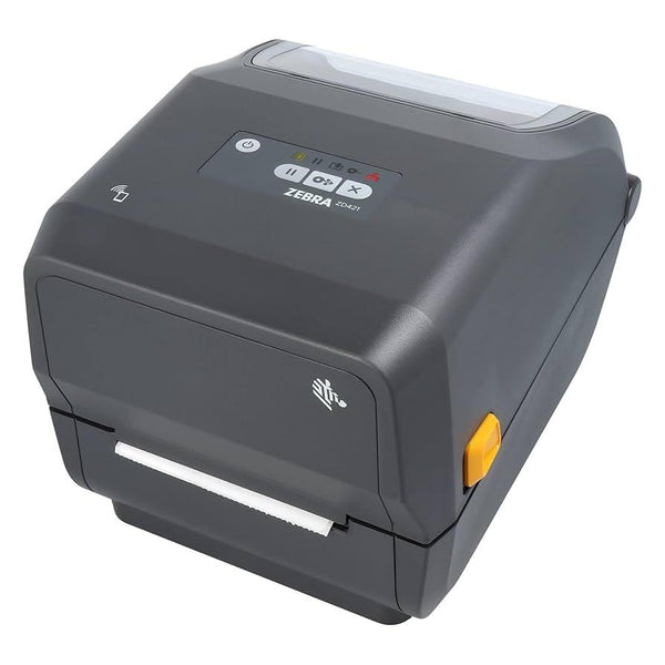 Zebra label printer on a white background