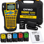 DYMO Rhino 5200 Industrial Label Printer Hard Case Kit – Portable Cable & Electrical Label Maker with Rechargeable Li-Ion Battery